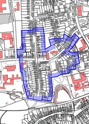 Gestaltungssatzung Bellmann- und Chemnitzstraße - Geltungsbereich Karte zeigt Lageplan der Bellmannstraße-Chemnitzstraße und der Geltungsbereich ist markiert
