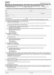 Nachweis der Voraussetzungen für den Prüfverzicht zum bautechnischen Nachweis des Mindestwärmschutzes LBO (Anlage 8)